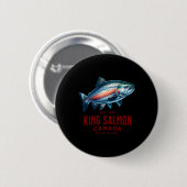 Königslachs-Flussfischen in British Columbia Kanad Button (Vorne & Hinten)