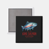 Königslachs-Flussfischen in British Columbia Kanad Magnet (Vorderseite/Rückseite)