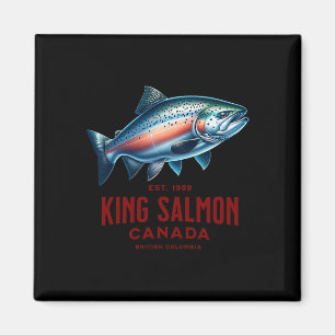 Königslachs-Flussfischen in British Columbia Kanad Magnet