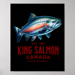 Königslachs-Flussfischen in British Columbia Kanad Poster