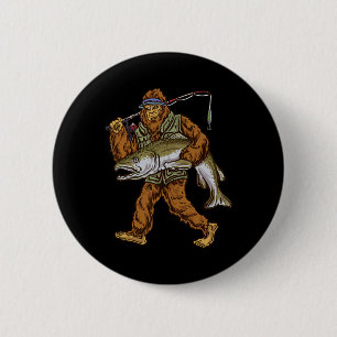 Königslachsangeln Forellenjagd Bigfoot Fischer Button
