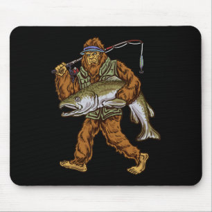 Königslachsangeln Forellenjagd Bigfoot Fischer Mousepad