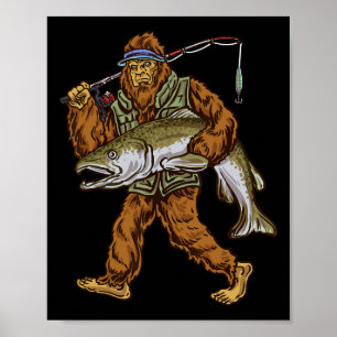 Königslachsangeln Forellenjagd Bigfoot Fischer Poster