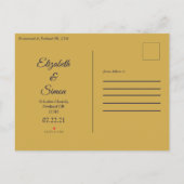 Königsmarineblau-Edelgold Ankündigungspostkarte (Rückseite)