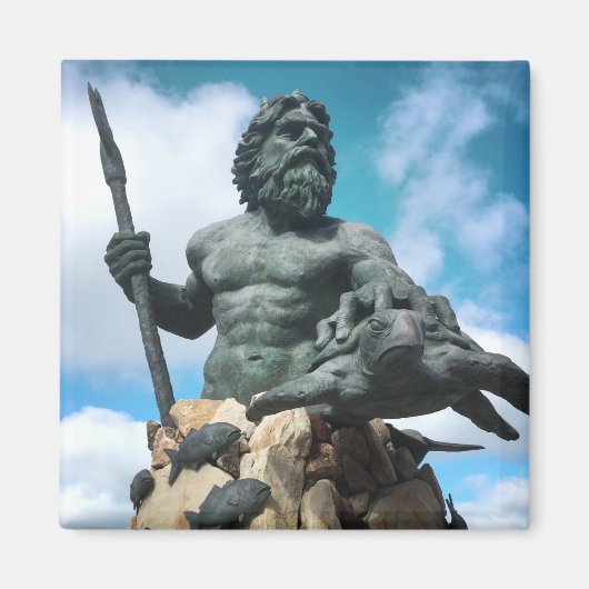 Königsneptune am Strand von Virginia Magnet (Vorne)