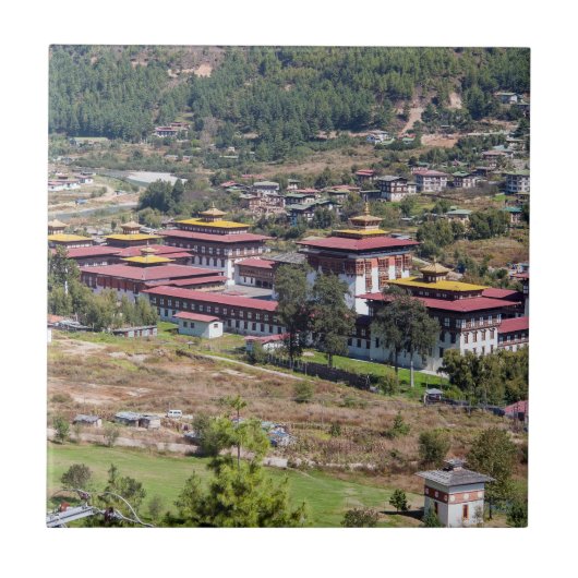 Königspalast in Thimphu - Bhutan Fliese (Vorderseite)