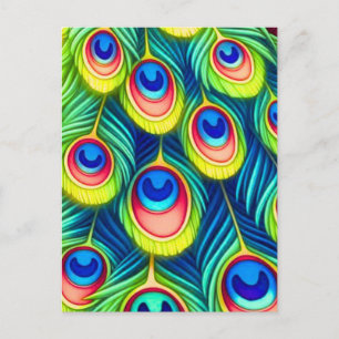 Königspfau Postkarte - Kunstpostkarte, Pfau