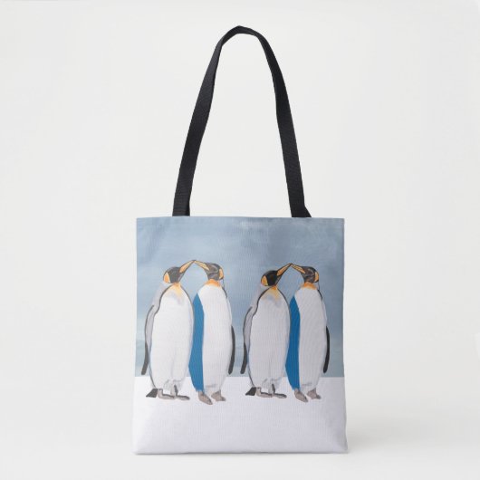 Königspinguin-Paar beim Küssen  Tasche (Vorderseite)