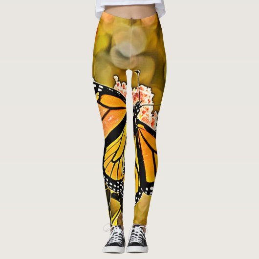 Königsschmetterlings-Gartenkunst Leggings (Vorderseite)