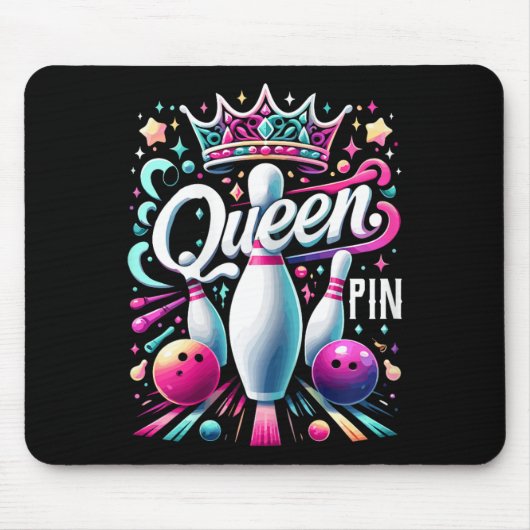 Königsschülerin Hemd Bowler Bowling Liga Für Bowli Mousepad (Vorne)