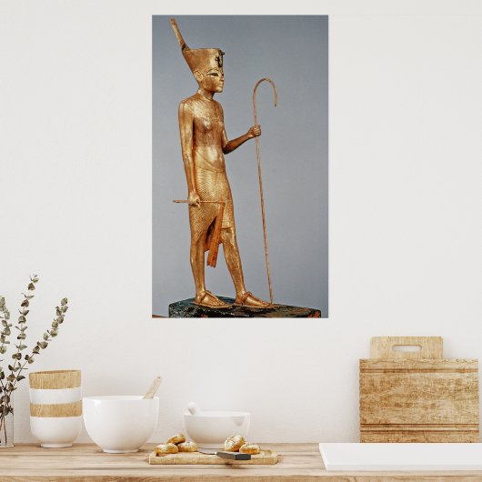 Königsstatuette mit der roten Krone Poster (Küche)