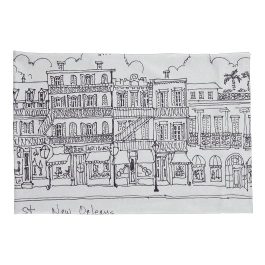 Königsstraße| New Orleans, Louisiana Kissenbezug (Rückseite-Rechts)