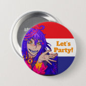 Koningsdag anime button (Vorne & Hinten)