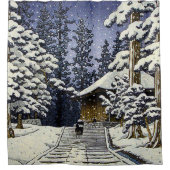 Konjikido in Snow Hiraizumi Kawase Hasui Duschvorhang (Vorderseite)