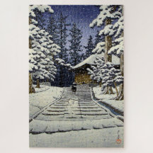Konjikido in Snow Hiraizumi Kawase Hasui