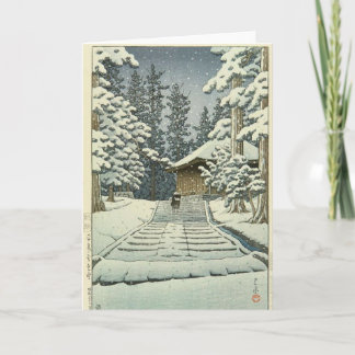 Konjikido in Snow, Hiraizumi von Kawase Hasui Karte