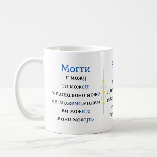 Konjugationspraxis Ukrainische Verben Kaffeetasse (Links)