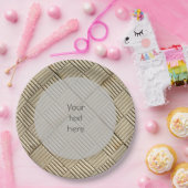 Konkrete Fliesen, Mittelmeer Muster, jeden Text Pappteller (Party)