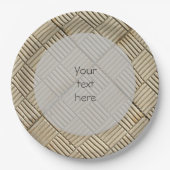 Konkrete Fliesen, Mittelmeer Muster, jeden Text Pappteller (Vorderseite)