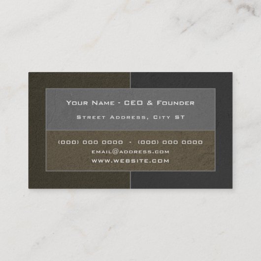 Konkrete Imitate  Visitenkarte (Rückseite)