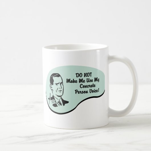 Konkrete Personen-Stimme Kaffeetasse (Rechts)
