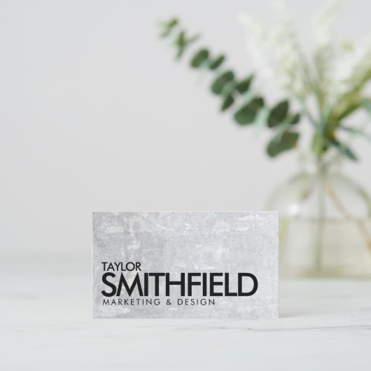 Konkrete rustikale Visitenkarte (Stehend Vorderseite)