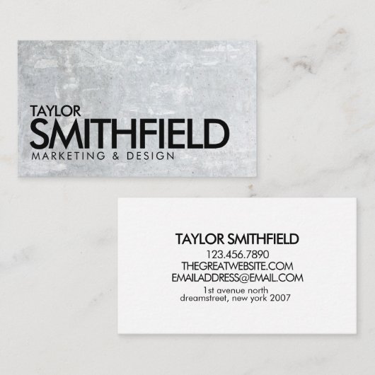 Konkrete rustikale Visitenkarte (Vorne/Hinten)