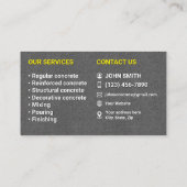 Konkrete Service-Visitenkarten Visitenkarte (Rückseite)