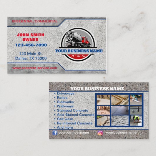 Konkrete Visitenkarte (Vorne/Hinten)