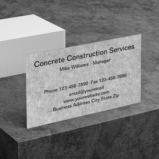 Konkrete Wall Theme Construction Business Cards Visitenkarte