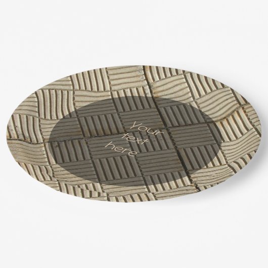 Konkreter Fliesen, Mittelmeer-Muster, benutzerdefi Pappteller (Schrägansicht)