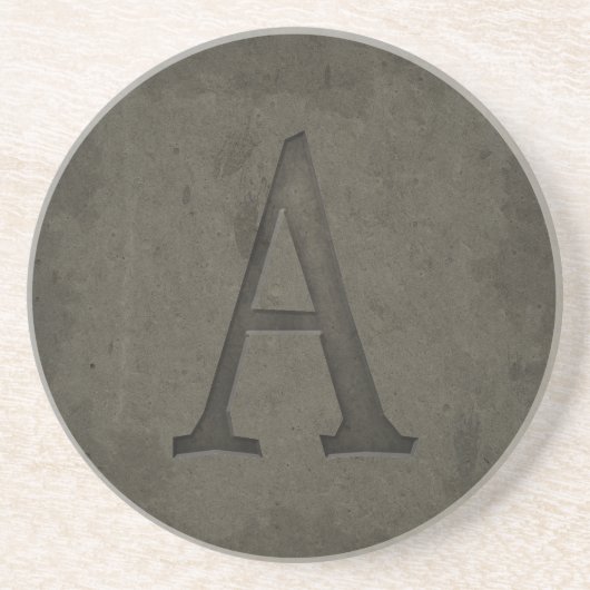Konkreter Monogramm-Buchstabe A Sandstein Untersetzer (Vorne)