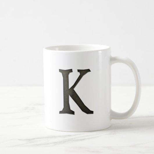 Konkreter Monogramm-Buchstabe K Kaffeetasse (Rechts)