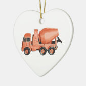 Konkreter orange Zement-Spielzeug-LKW Keramikornament (Links)