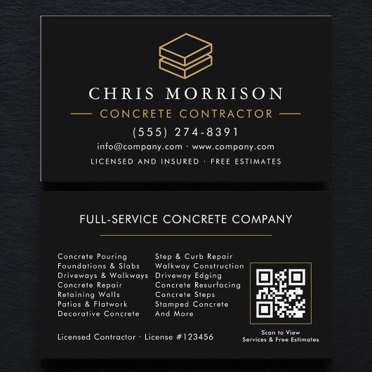 Konkreter Service-QR-Code Visitenkarte