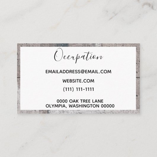 Konkreter Stein Visitenkarte (Rückseite)