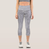 Konkretes dunkelgraues Stone Wall Texturmuster Capri Leggings (Vorderseite)