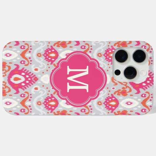 Konkretes Monogramm für Rosa und Koralle Case-Mate iPhone Hülle (Rückseite (Horizontal))