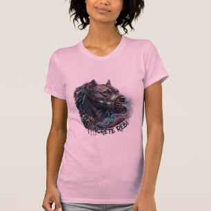 Konkretes Rebellen-Pitbull-Graffiti-T-Shirt T-Shirt