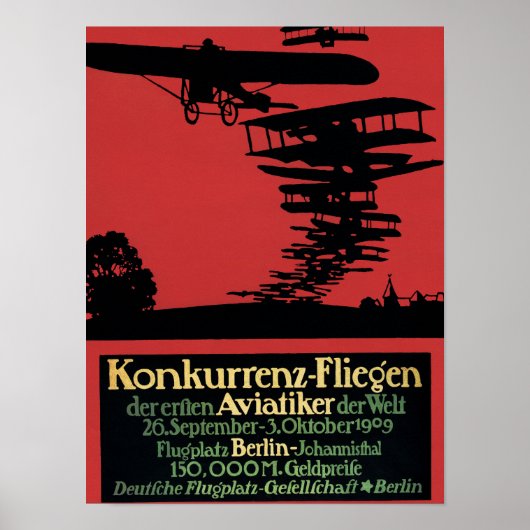 Konkurrenz-Fliegen Flugplatz-Werbeplakat Poster (Vorne)
