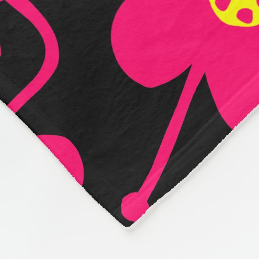 Konkurrierende Blume - Neon Red and Yellow on Blac Fleecedecke (Ecke)