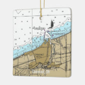 Konneaut Ohio Nautical Chart Keramikornament (Links)