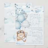 Können kaum Teddybär Baby Shower warten Einladung (Vorne/Hinten)