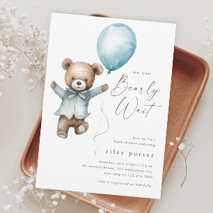 Können kaum Teddybär Jungen Babyparty warten Magnetkarte