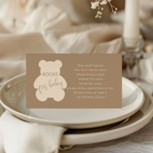 Können kaum warten Beige Baby Shower Bücher für Ba Begleitkarte