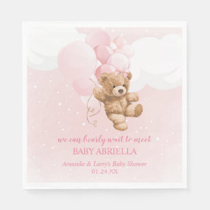 Können Kaum Warten Rosa Teddybär Servietten