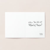 Können Sie dort sein, eine Bridesmaid oder Trauzeu Folienkarte (Innenseite)