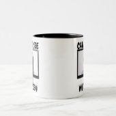 Können Sie meinen Bildschirm-Funny-Mug sehen? Zweifarbige Tasse (Mittel)