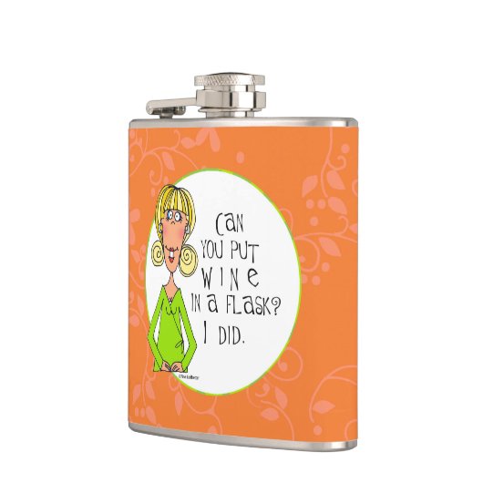 Können Sie Wein in eine Flasche einsetzen? Flachmann (Links)