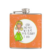 Können Sie Wein in eine Flasche einsetzen? Flachmann (Vorderseite)